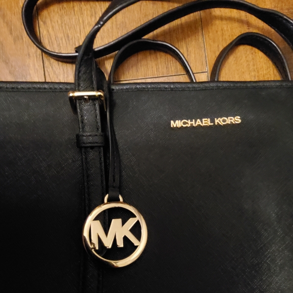 Michael Kors Black Tote with Gold Accents - Picture 4 of 7